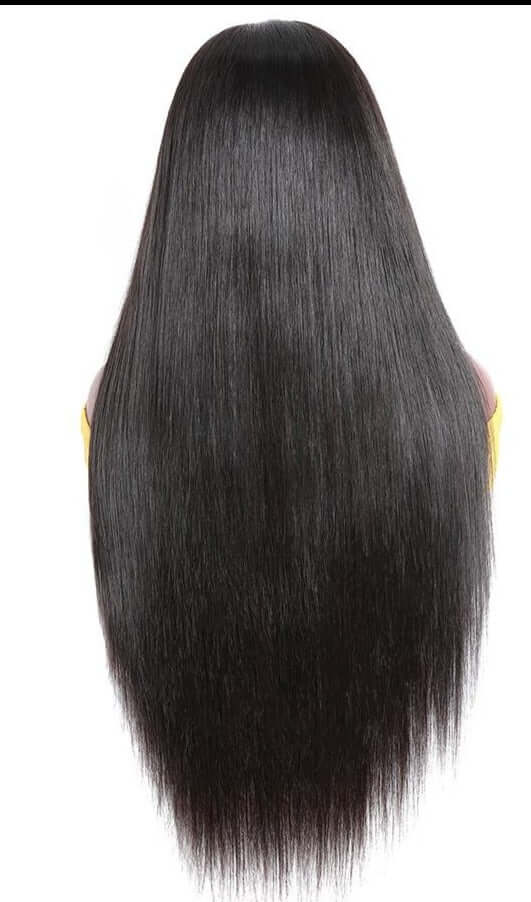 U Part Wig Straight Hair Human Hair Wigs For Black Women Brazilian, long straight natural black wig.