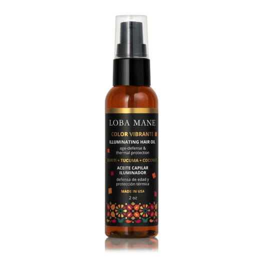 The Illuminating Oil, a rejuvenating hair oil providing moisture, shine, and UV protection for hair.