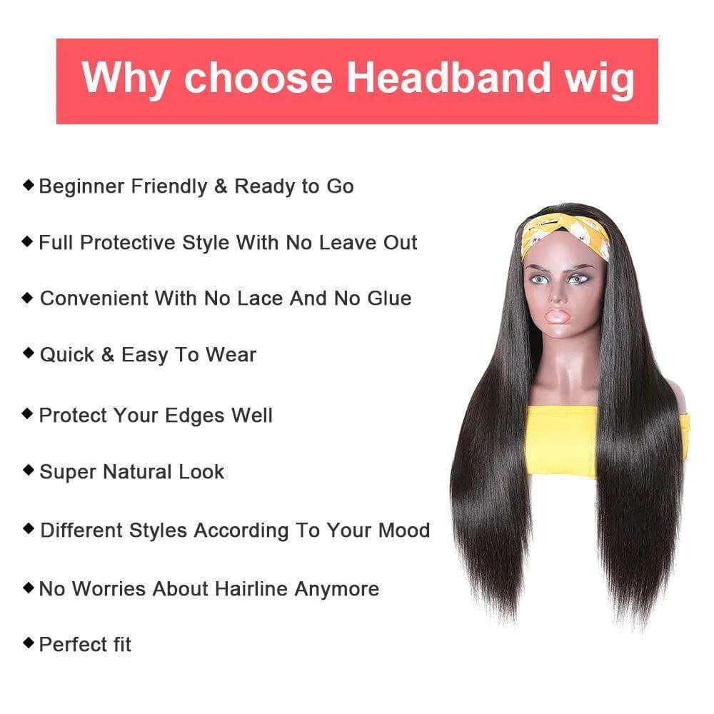 Why choose Headband wig: Beginner-friendly, full protective style, no lace, quick wear, super natural look.