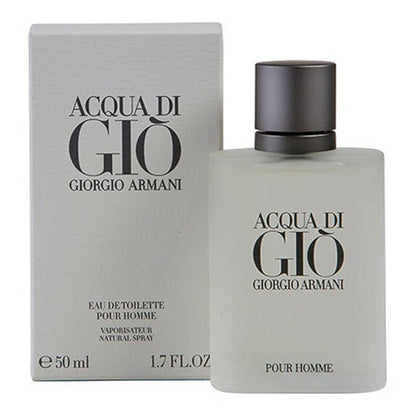 Men's Perfume Giorgio Armani EDT in 50ml bottle with box, showcasing the Acqua di Gio fragrance for men.