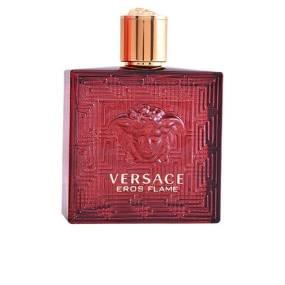 Men's Perfume Eros Flame Versace EDP EDP in a striking red bottle with gold accents.