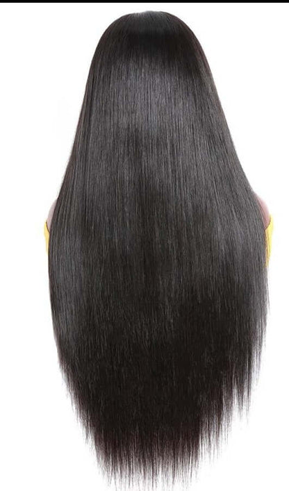 U Part Wig Straight Hair Human Hair Wigs For Black Women Brazilian, long straight natural black wig.