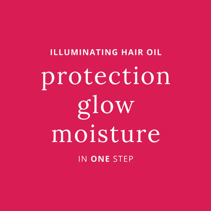 The Illuminating Oil provides protection, glow, and moisture for healthy hair in one step.