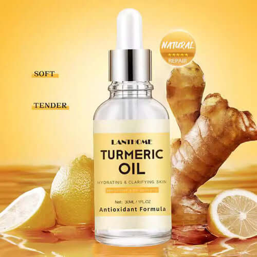 GlowRoot™ – 5-Piece Turmeric Skincare Kit for Radiant Skin featuring turmeric oil for hydrating and clarifying.